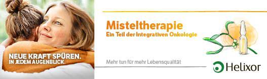 Banner mit Slogan der Misteltherapie